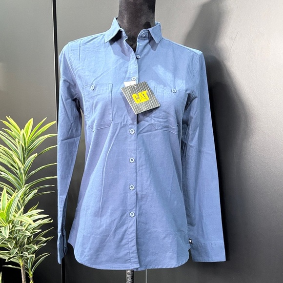 CAT Detroit Blue Oxford button down,chest pockets,durable, functional,reliable - Picture 1 of 11
